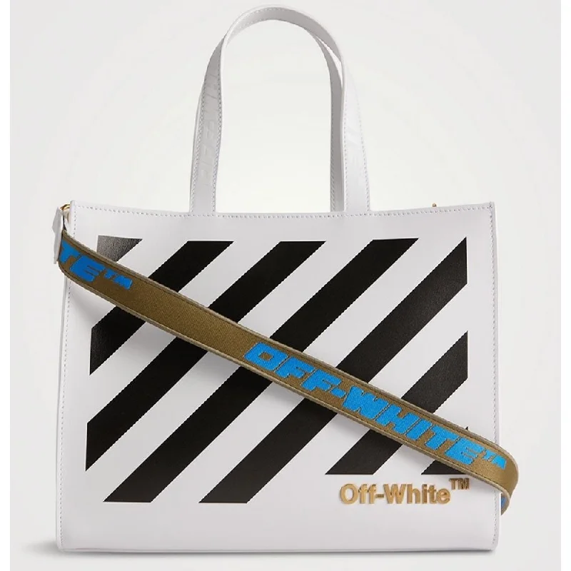 Handle bags with perforated details for style -Off-White White Leather Crossbody Women's Bag