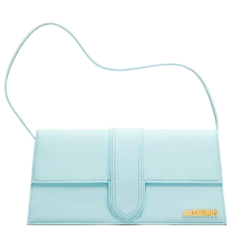 Foldable handle bags for easy storage convenience -Jacquemus Light Blue Leather Women's Handbag