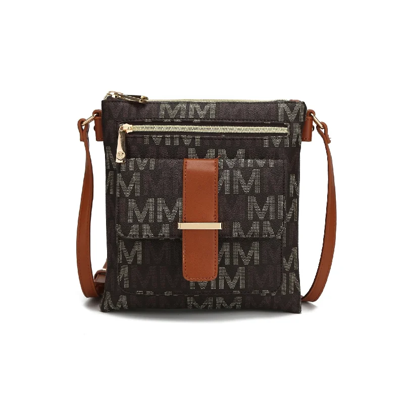 Handle bags with vintage clasps for nostalgia -Mkfcollection Jeni Signature Crossbody Bag Vegan Leather Designer Handbag