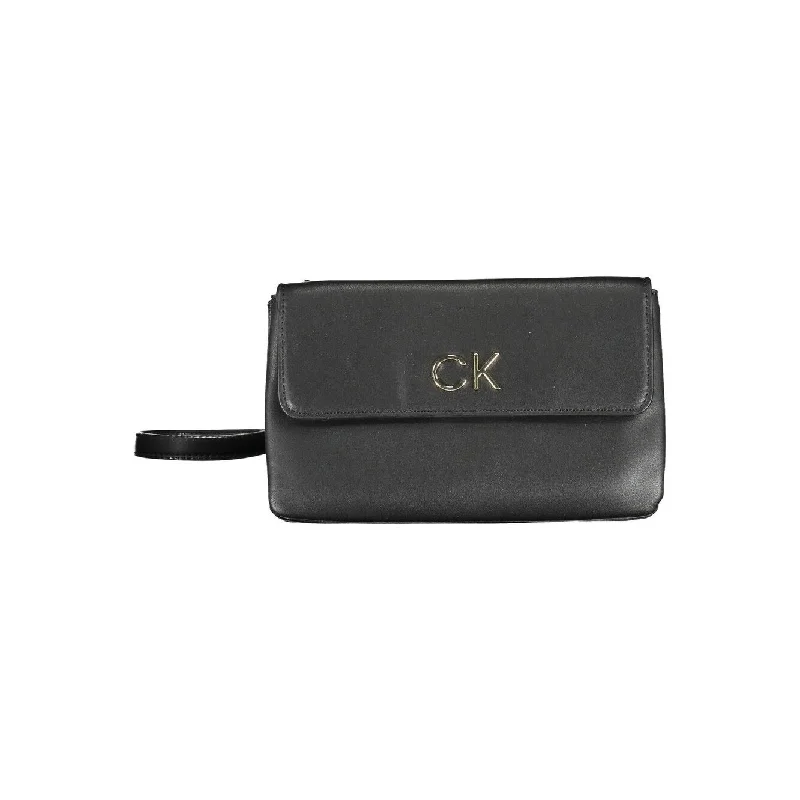 Handle bags with drawstring accents for style -Calvin Klein Black Polyester Women Women's Handbag