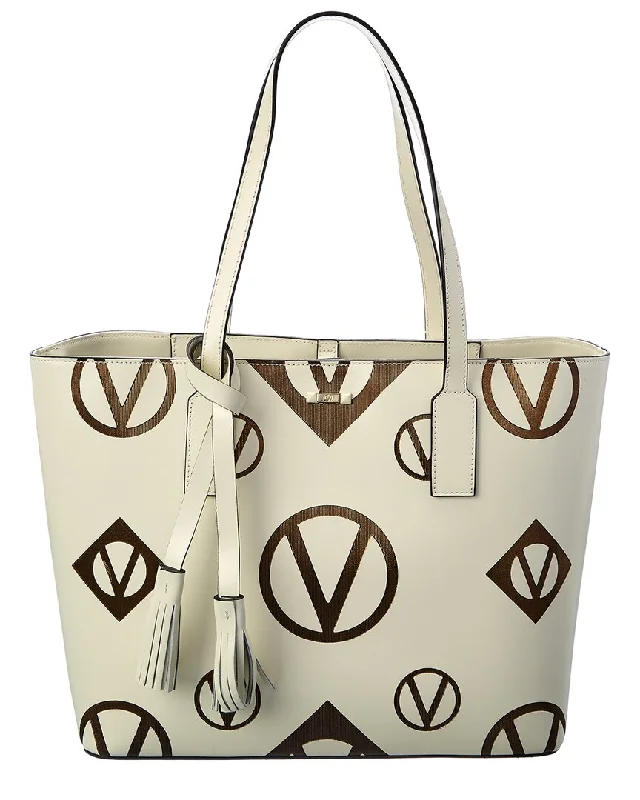 Handle bags with geometric patterns for modernity -Valentino by Mario Valentino Soho Magnus Leather Tote