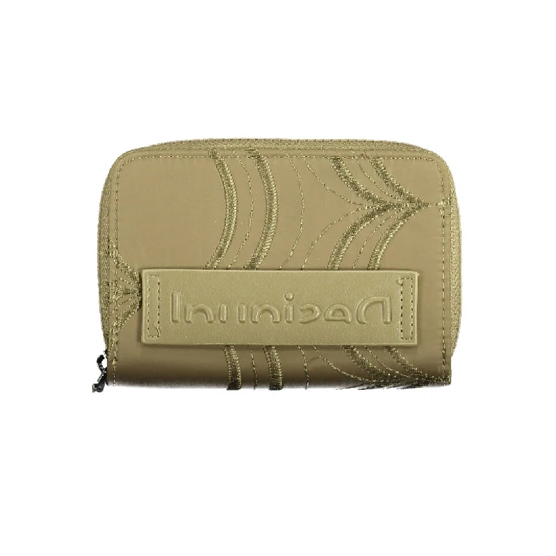 Handle bags with detachable pouches for versatility -Desigual Green Polyester Women Women's Wallet - One Size