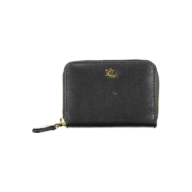 Handle bags with reinforced stitching for durability -Ralph Lauren Black Leather Women's Wallet - One Size