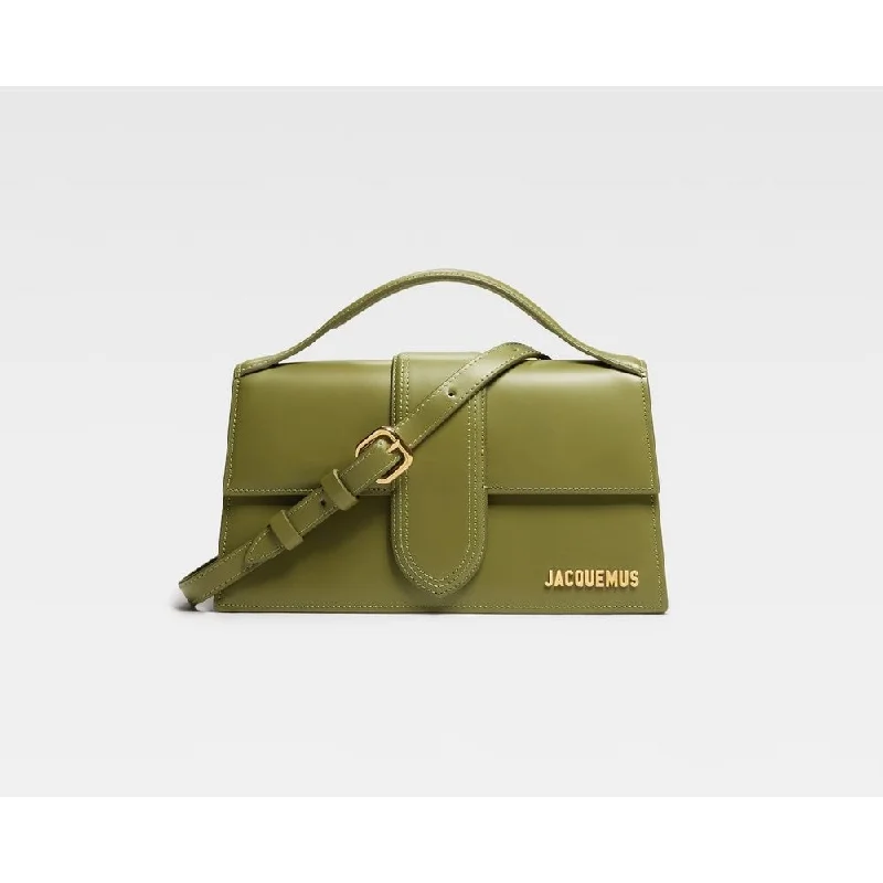 Handle bags with sturdy canvas for longevity -Jacquemus Green Leather Crossbody Women's Bag