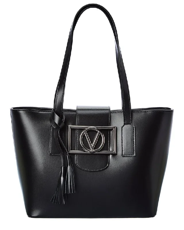 Leather handle bags for elegant daily carry -Valentino by Mario Valentino Delphine Super V Leather Tote