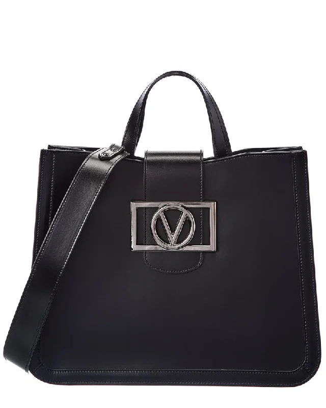 Handle bags with minimalist sleek silhouettes -Valentino by Mario Valentino Carole Super V Leather Tote