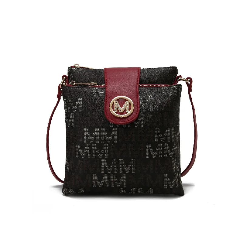 Handle bags with holiday themes for festivities -Mkfcollection Nadien Signature Crossbody Bag Vegan Leather Designer Handbag