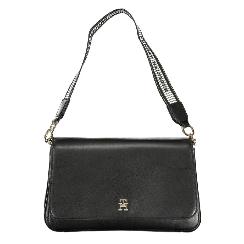 Handle bags with soft leather for luxury -Tommy Hilfiger Black Polyethylene Women's Handbag