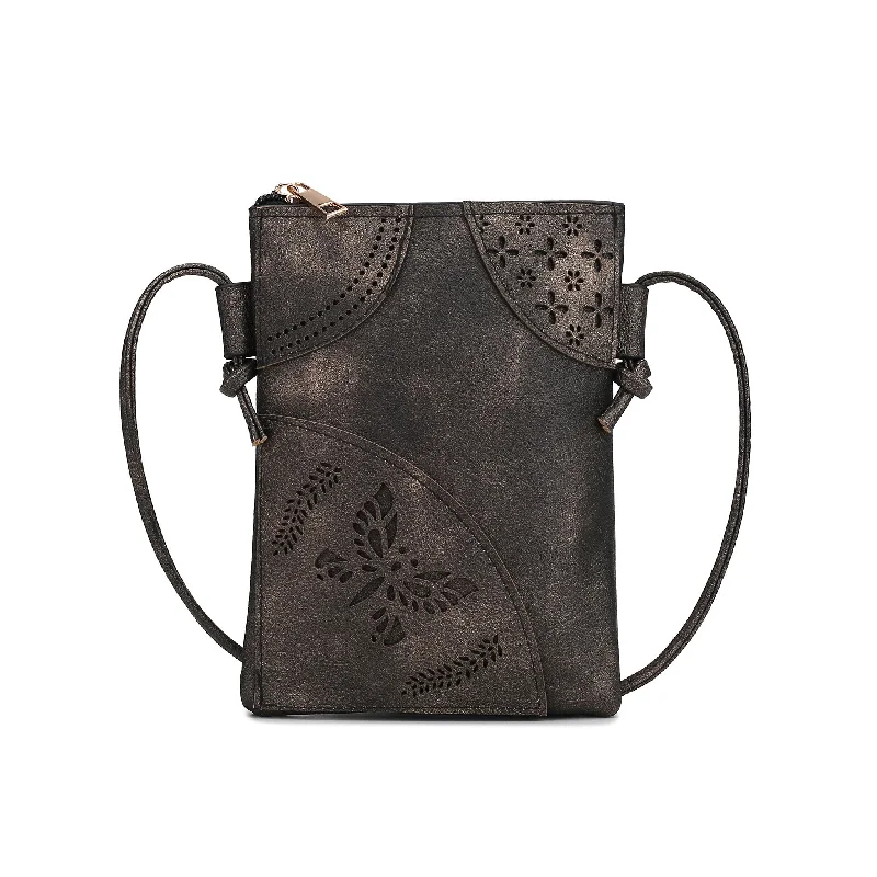 Handle bags with thick handles for support -Mkfcollection Willow Crossbody Bag Vegan Leather Designer Handbag