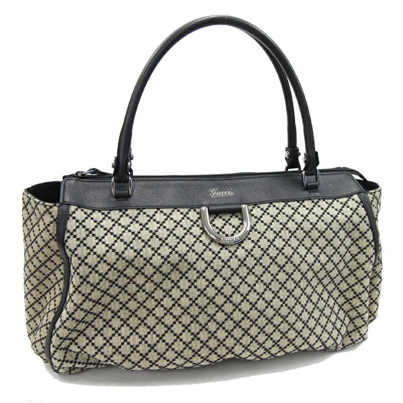 Handle bags with multi-color weaves for vibrancy -Gucci Diamante  Canvas Tote Bag (Pre-Owned)