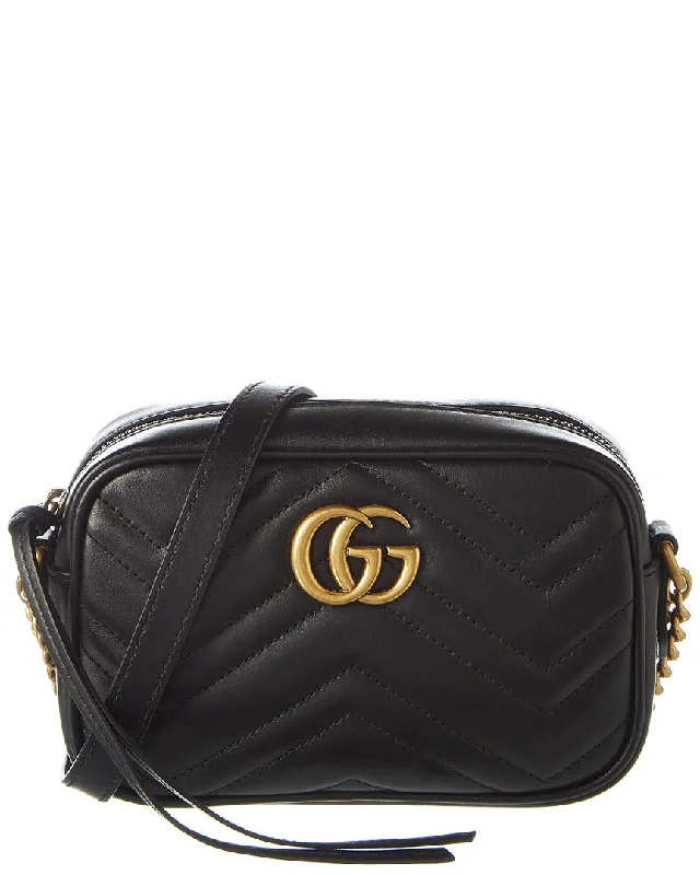 Handle bags with elegant gold-tone hardware -Gucci GG Marmont Matelasse Leather Crossbody