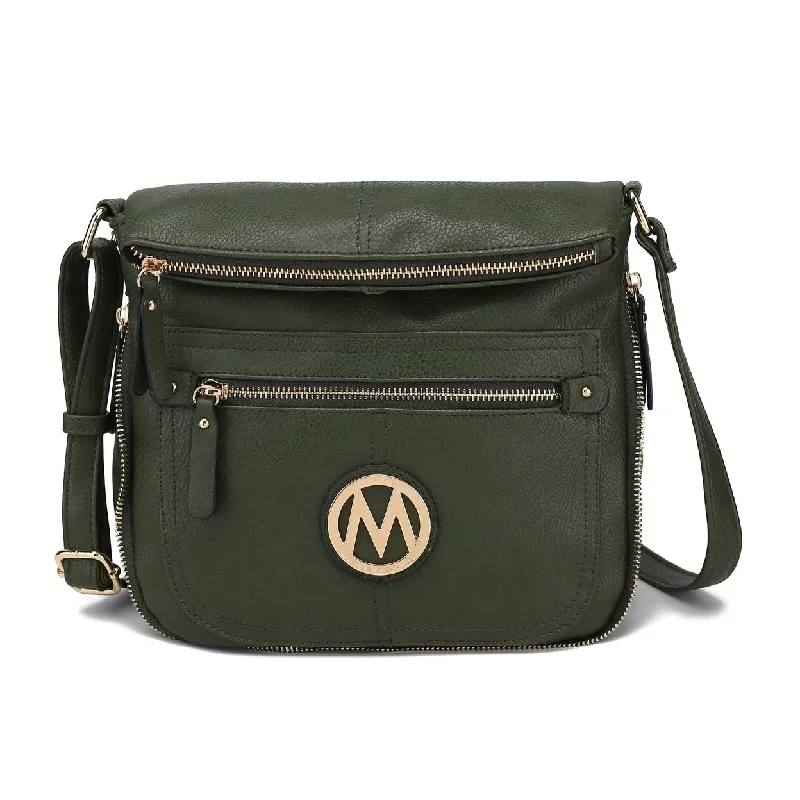 Handle bags with retro logos for charm -Mkfcollection Luciana Crossbody Bag Vegan Leather Designer Handbag