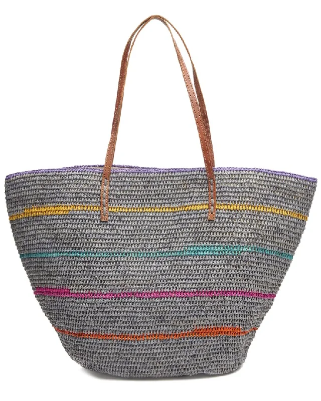 Handle bags with padded handles for comfort -Mar Y Sol Ceilo Raffia Tote