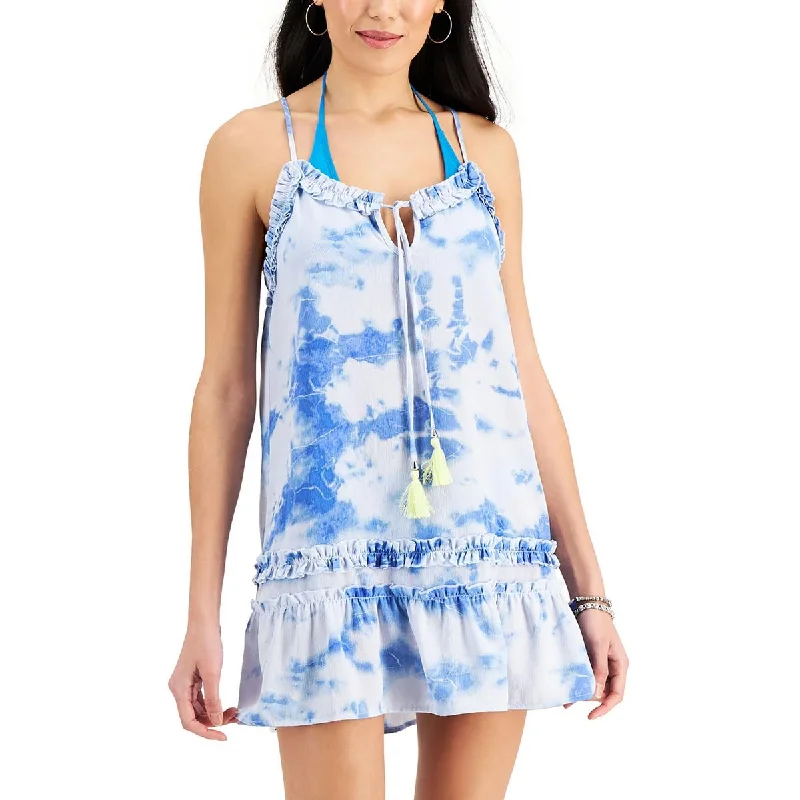 Miken Womens Juniors Tie-Dye Dress Cover-Up