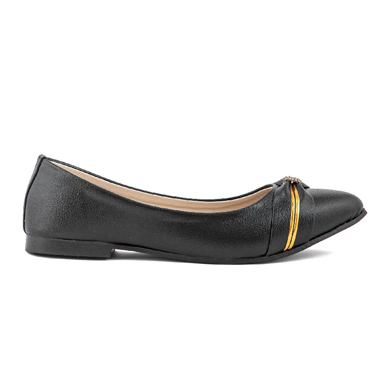 Ladies shoes with trendy mules slide on -Black Pumps WN0989