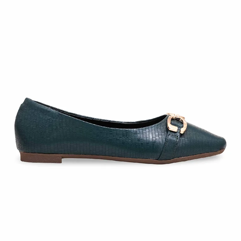 Ladies shoes for wide feet fit comfortably -Green Pumps WN1051