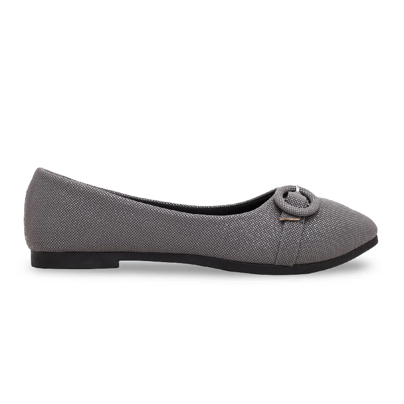 Ladies shoes with slip-resistant soles stay safe -Grey Pumps WN0962