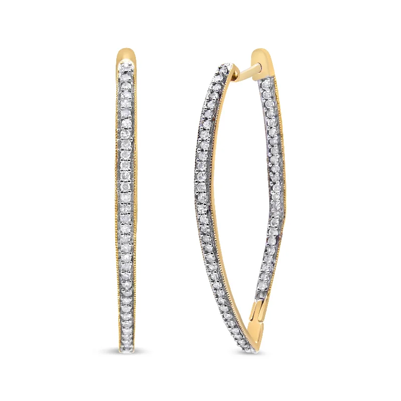 Hoop earrings with diamond-cut surfaces for added sparkle and shine-10k Yellow Gold Round Cut Diamond Earrings