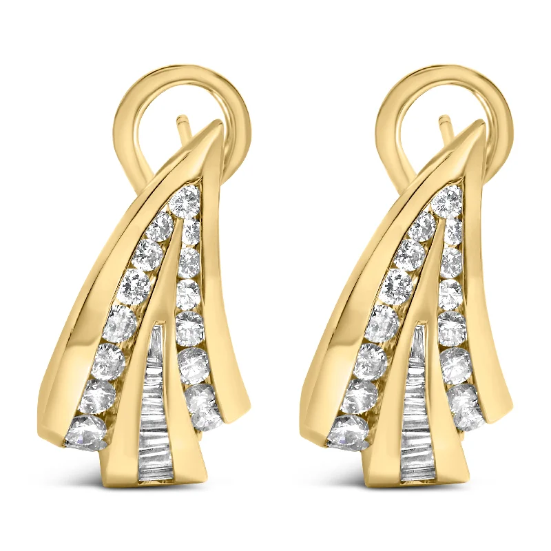 Hoop earrings with colorful beads for a fun and playful vibe-14K Yellow Gold 2 1/4 cttw Diamond Huggy Earrings