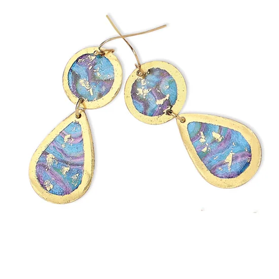 Best hoop earrings with butterfly motifs for a playful and whimsical appearance-Earrings by Evocateur "Abalone Mini"