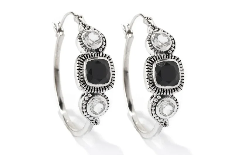 Medium hoop earrings for an everyday look with the perfect balance of style-Alice Hoops- Onyx