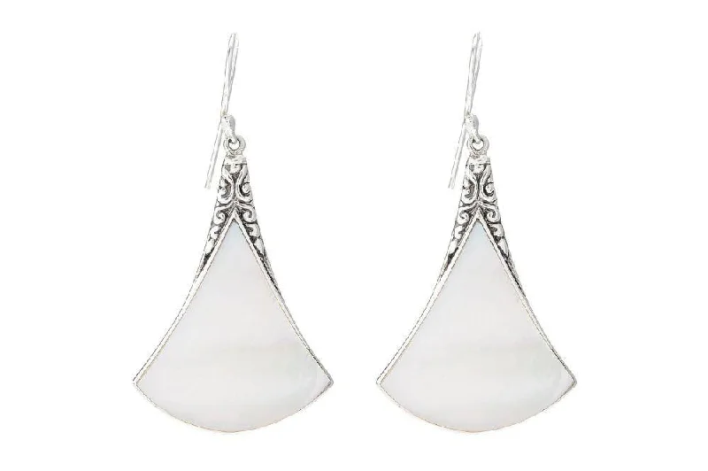 Hoop earrings with a matte finish for a sleek and sophisticated appearance-Altitude Earrings- Mother Of Pearl