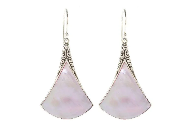 Best hoop earrings with geometric cuts for a sharp, modern appeal-Altitude Earrings- Pink Mother Of Pearl