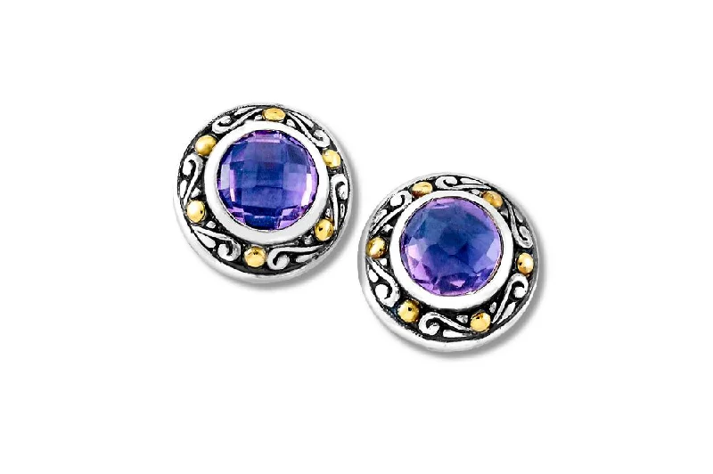 Best hoop earrings with cubic zirconia for a budget-friendly, dazzling look-Ambang Earrings- Amethyst