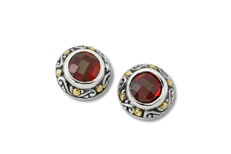 Best hoop earrings with satin ribbons for a soft, feminine appearance-Ambang Earrings- Garnet