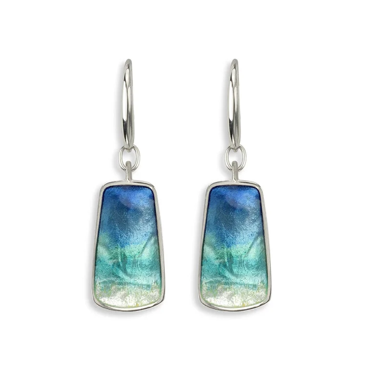 Hoop earrings with tortoiseshell designs for a chic and classic style-Aurora Blue Ocean Earrings, Sterling