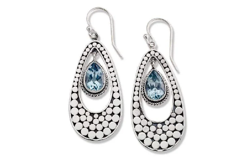 Best hoop earrings with custom designs for a personalized, unique accessory-Ayung Earrings- Blue Topaz