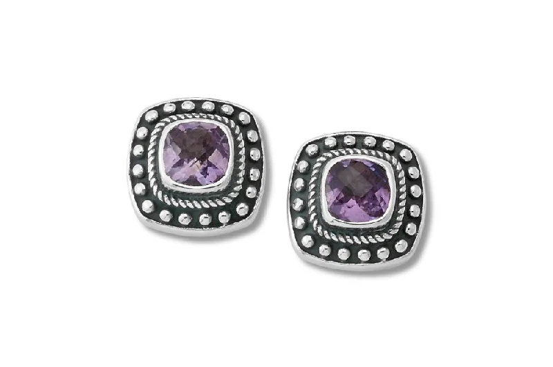 Hoop earrings with multi-tone finishes for a colorful and layered effect-Berkah Earrings- Amethyst