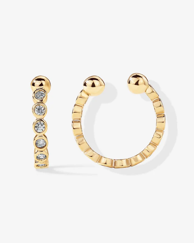 Best hoop earrings with Swarovski crystals for added sparkle and luxury-Bezel Ear Cuffs