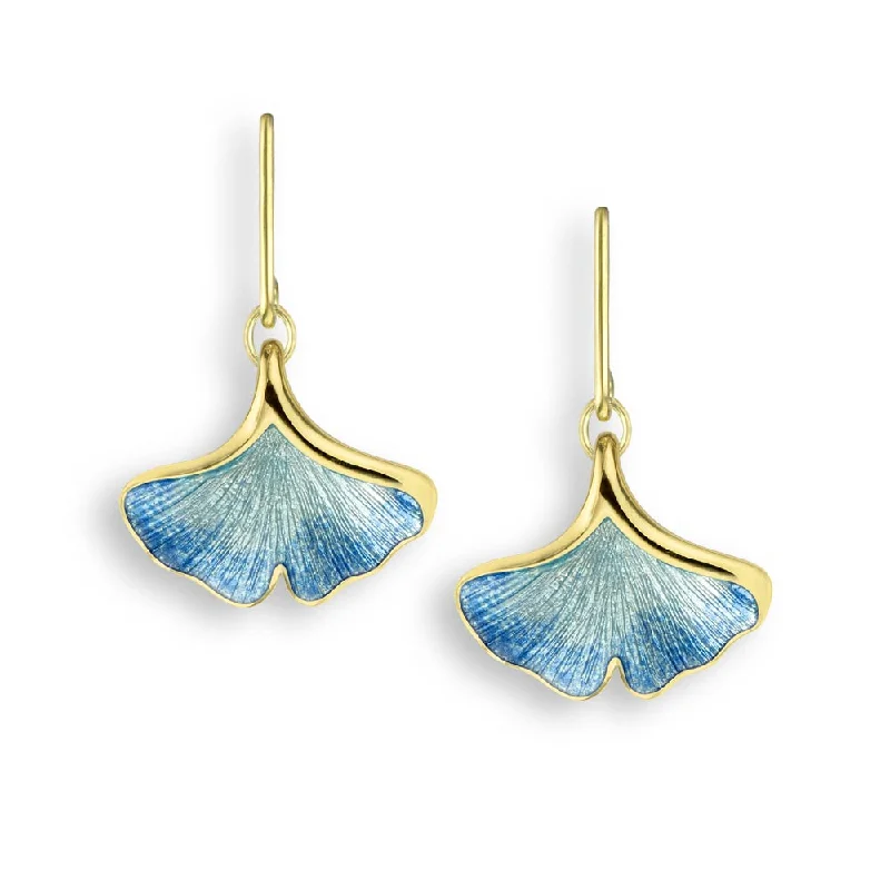 Best hoop earrings with gold for a luxurious and timeless look-Gingko Leaf Earrings, 18Kt