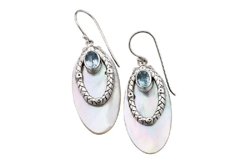 Hoop earrings with spiral designs for a dynamic and fluid look-Bora Bora Earrings- Mother Of Pearl