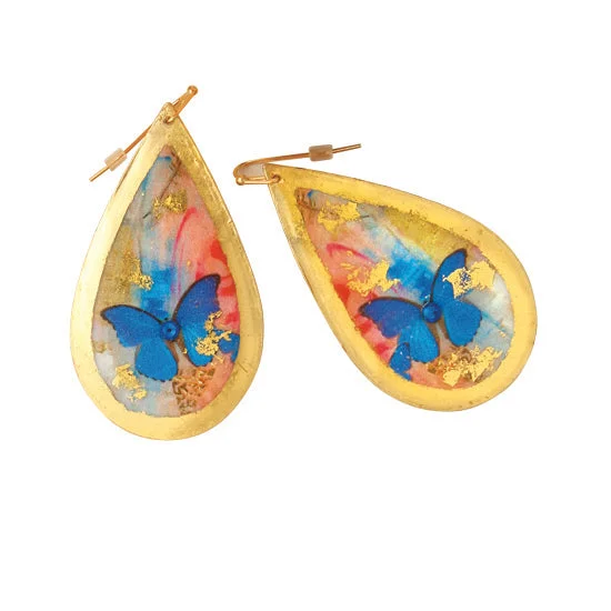 Best hoop earrings with matching bracelets for a coordinated jewelry set-Earrings by Evocateur "Butterfly Sunset"