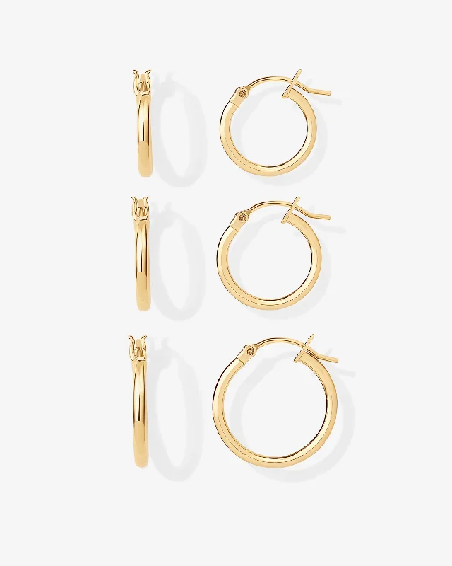 Best hoop earrings with lever-back closures for secure and easy wear-Capri Set Hoop Earrings