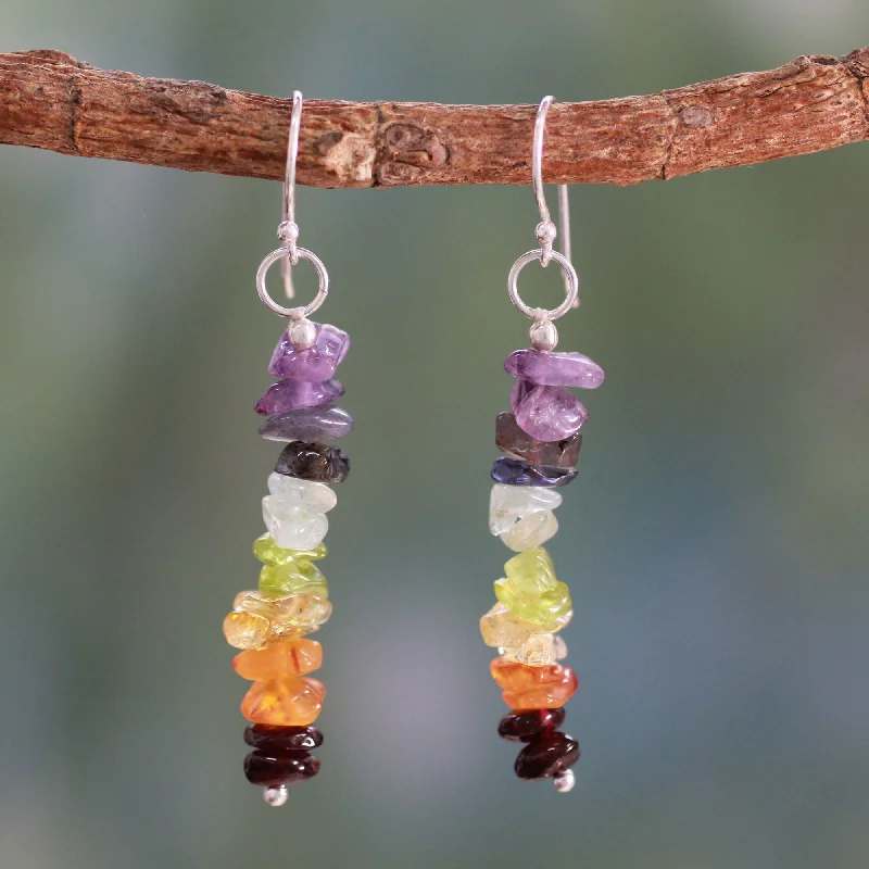 Classic hoop earrings with a thin profile for a sleek and subtle style-Color Mantra Beaded Earrings