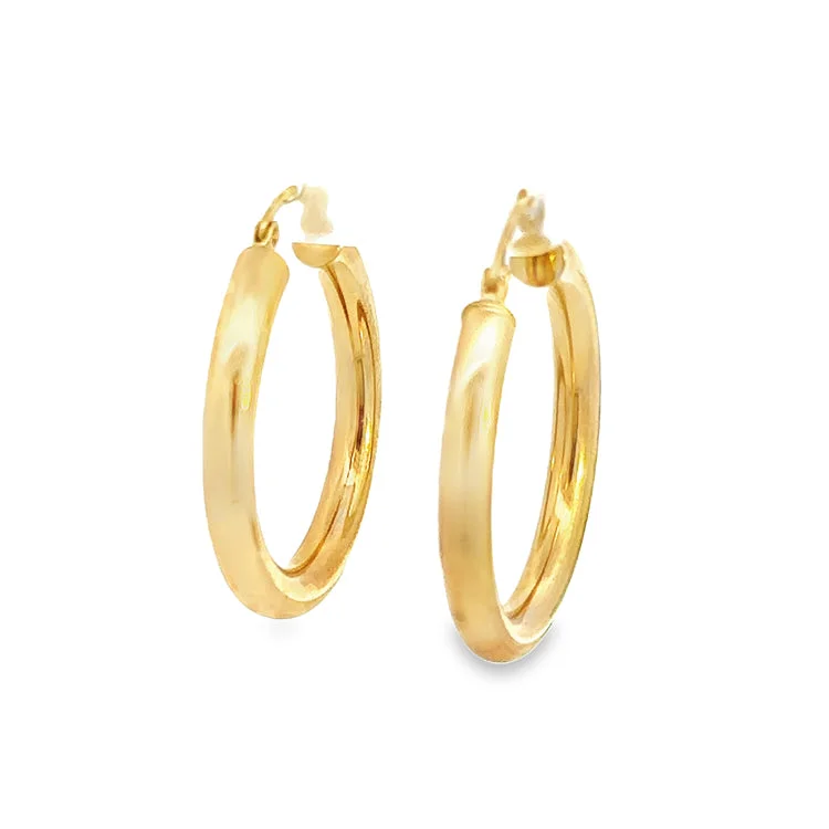 Best hoop earrings with geometric shapes for a modern and artistic appeal-Hoop Earrings, 14Kt