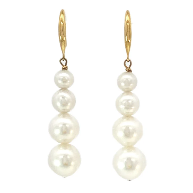 Best hoop earrings with geometric cuts for a sharp, modern appeal-Pearl Earrings, 18Kt