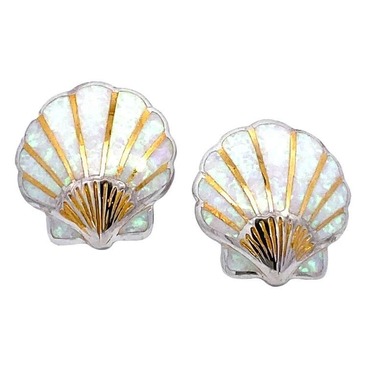 Hoop earrings with oversized designs for a bold, fashion-forward statement-Scallop Shell Earrings, Sterling