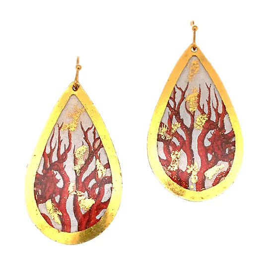 Best hoop earrings with angel wing accents for a spiritual and meaningful design-Earrings by Evocateur "Coral" Teardrop