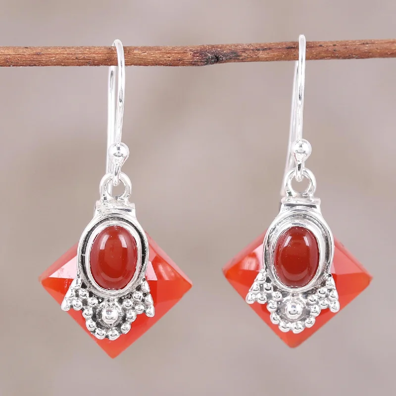 Best hoop earrings with sterling silver for an affordable and chic design-Delhi Sunset Multi-Gem Carnelian Earrings