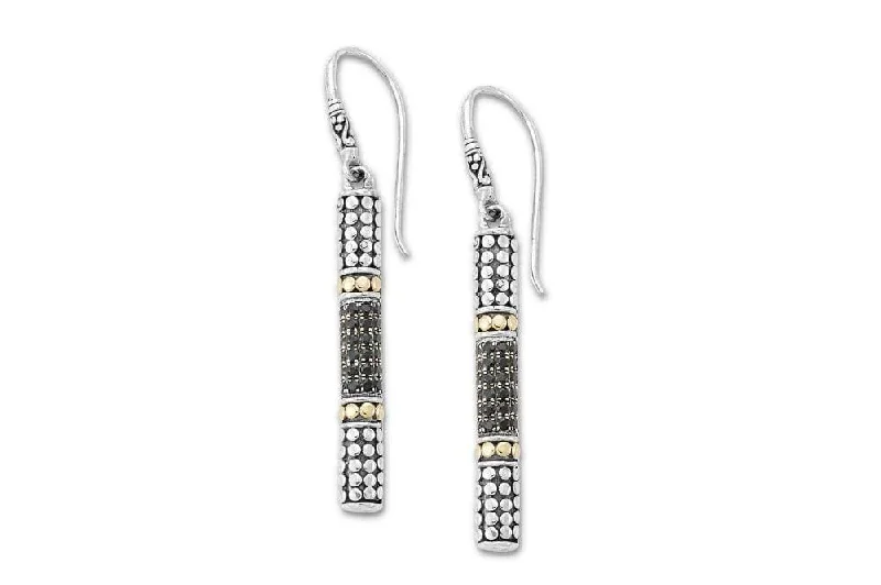 Hoop earrings with oversized designs for a bold, fashion-forward statement-Dewi Sita Earrings- Black Spinel