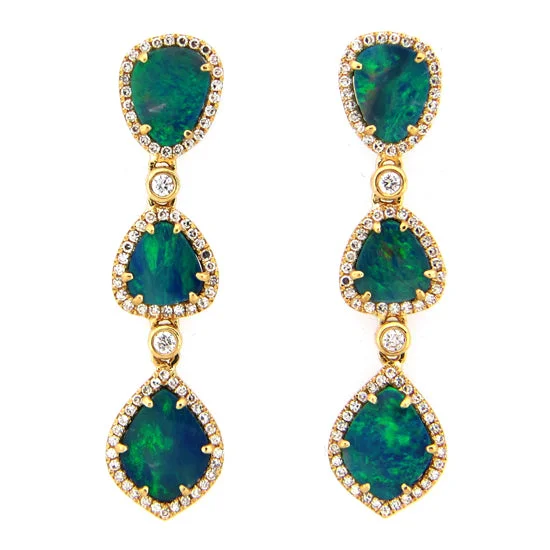 Hoop earrings with rhinestone embellishments for a glamorous and sparkling look-Opal Earrings