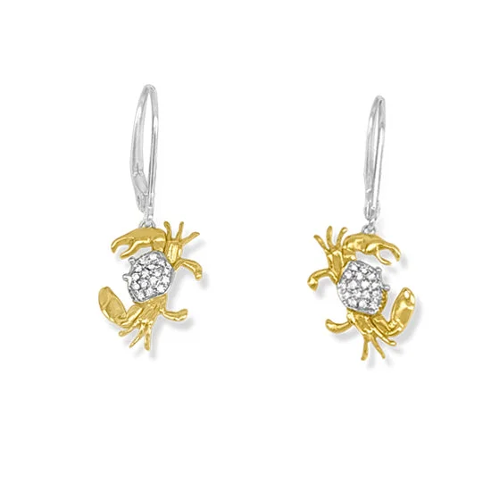 Hoop earrings with multi-tone finishes for a colorful and layered effect-Crab Earrings, 14Kt