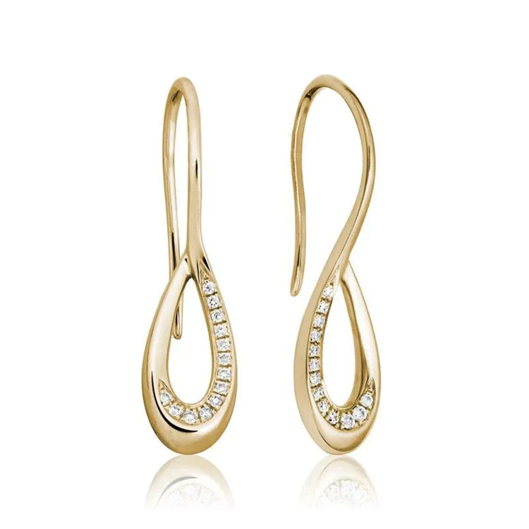 Hoop earrings with enamel stripes for a colorful and eye-catching design-Diamond "Cypress" Earrings- 14Kt