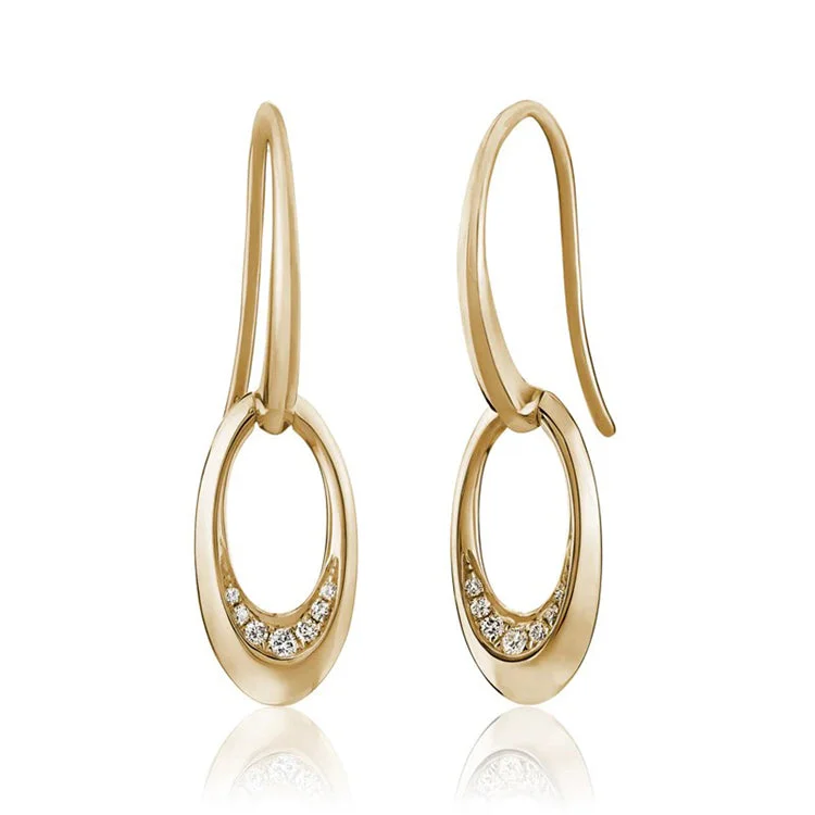 Best hoop earrings with angel wing accents for a spiritual and meaningful design-Diamond "Juniper" Earrings- Small, 14Kt