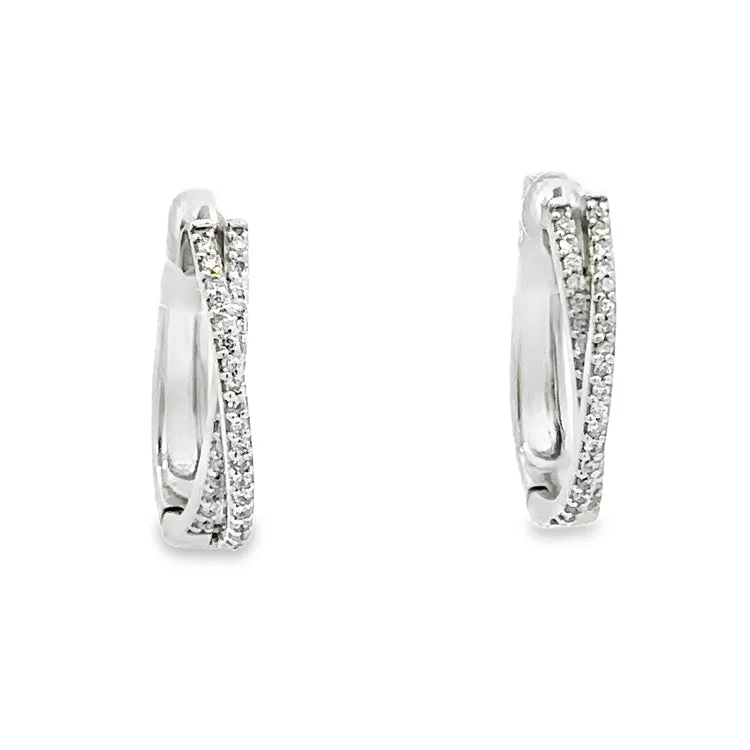 Best hoop earrings with matte finish for a sophisticated, understated design-Diamond Earrings, Oval Hoop, 14Kt