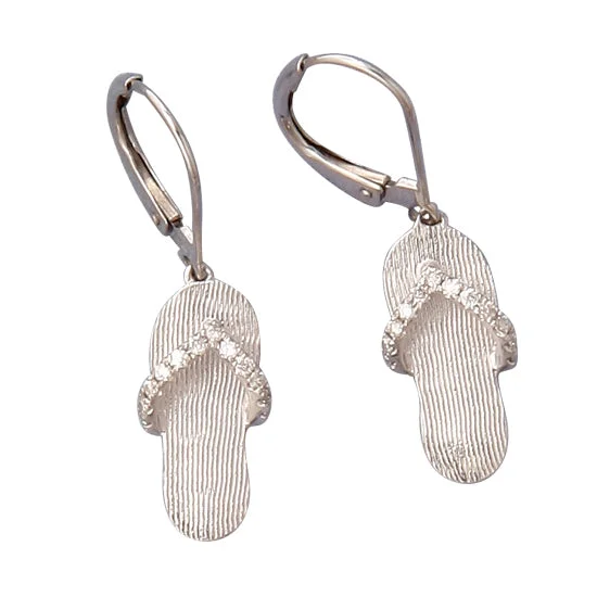 Hoop earrings with colorful beads for a fun and playful vibe-Flip Flop Earrings, 14Kt